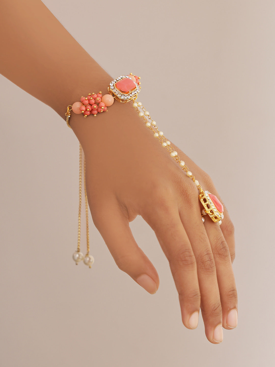 American Diamonds  and Stone Stud Hathphool Rakhi - Only Rakhi (LM22921)