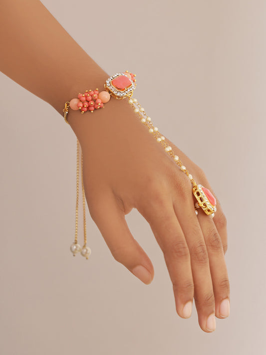 American Diamonds  and Stone Stud Hathphool Rakhi - Only Rakhi (LM22921)