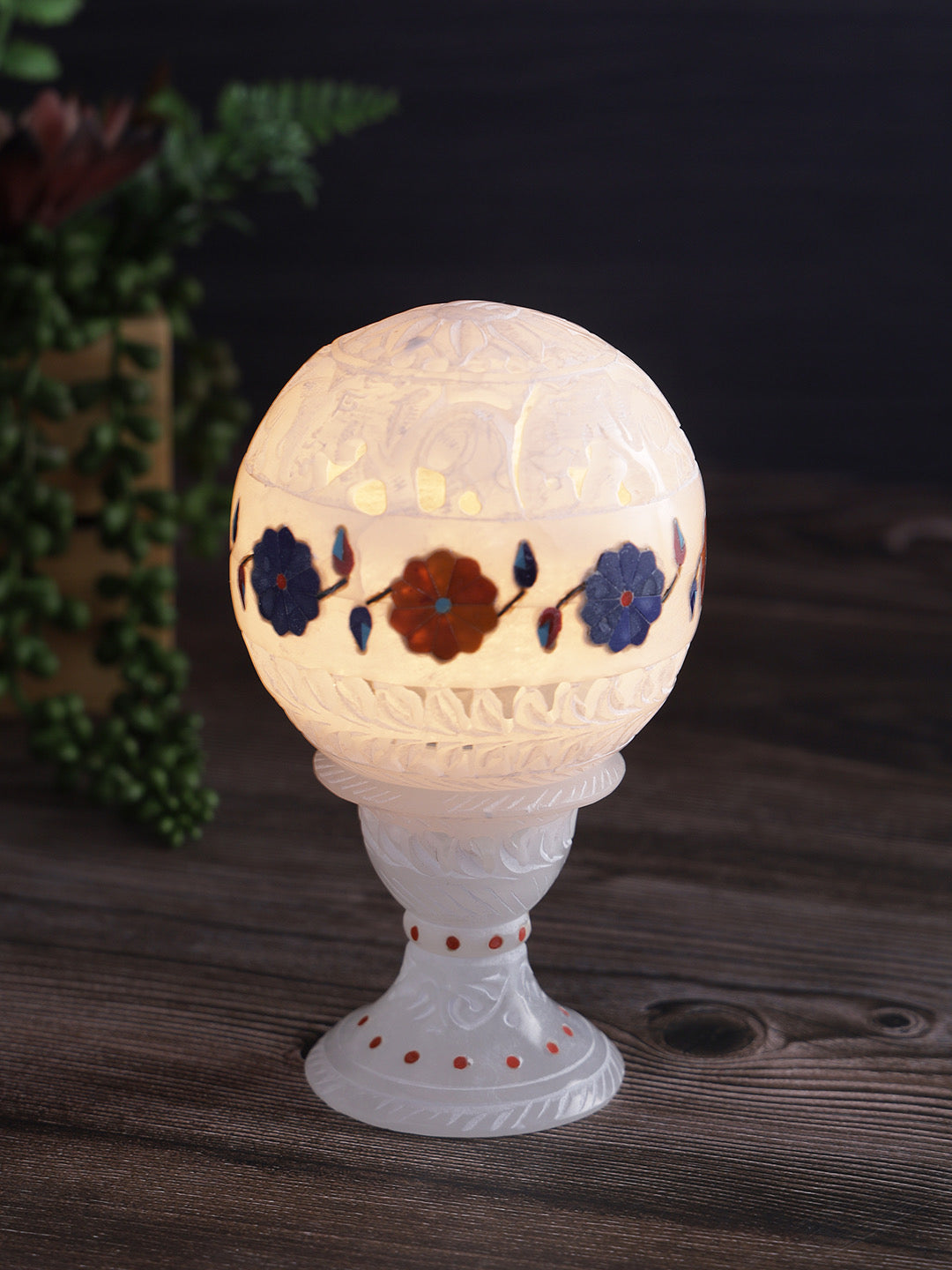Inlay work Marble Candle Holder - Default Title (MARA2211)