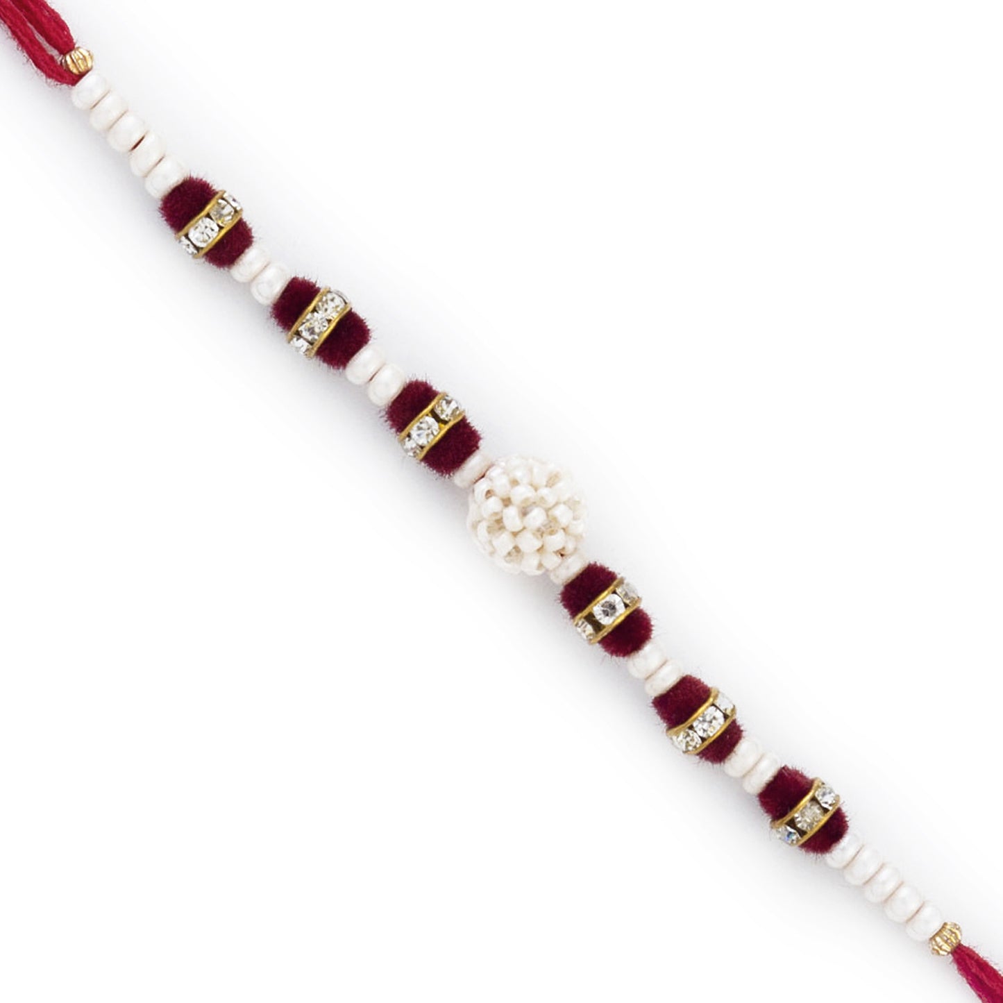 Aapno Rajasthan Transparent Crystal Beads & White Pearl Rakhi - Default Title (PRL17518)