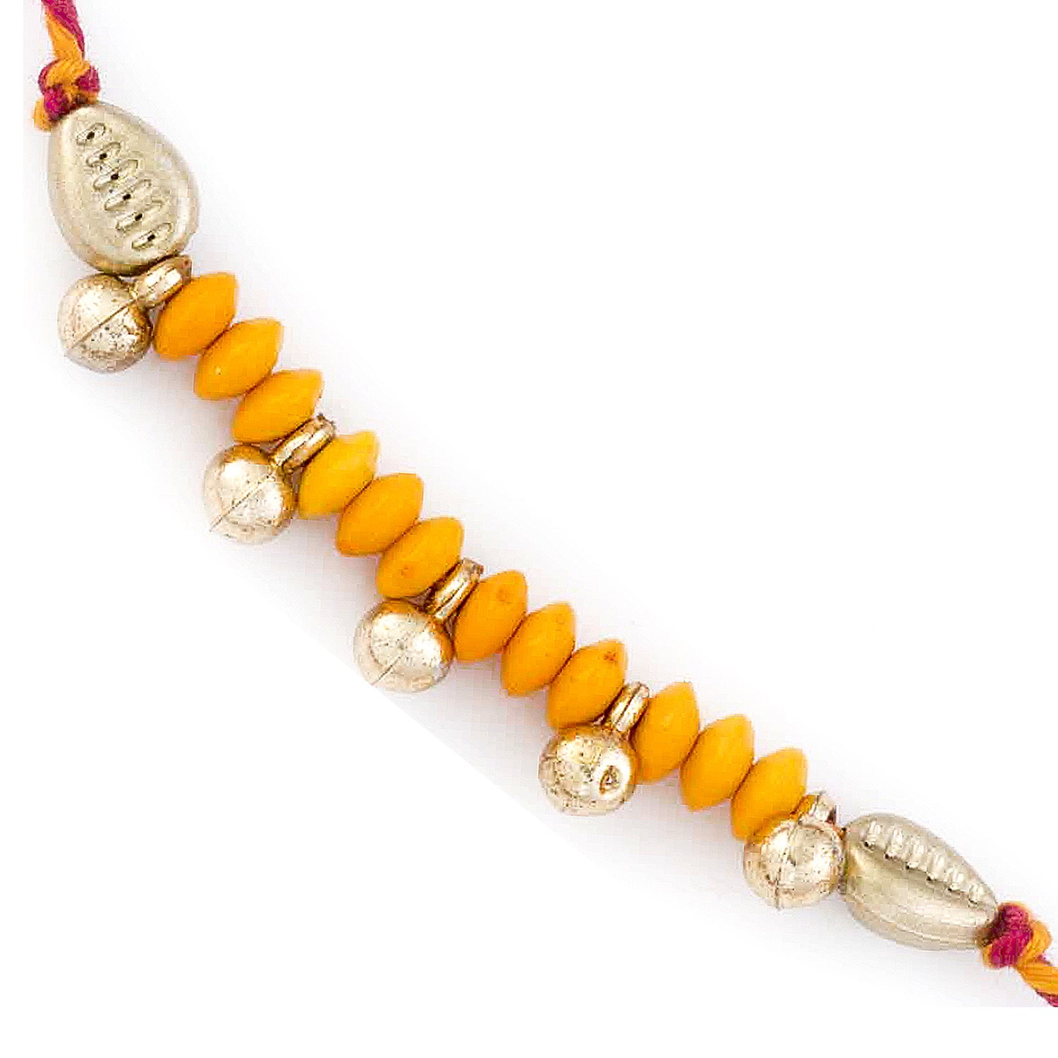 Aapno Rajasthan Bells & Beads Studded Mauli Rakhi - Default Title (PRS1719)