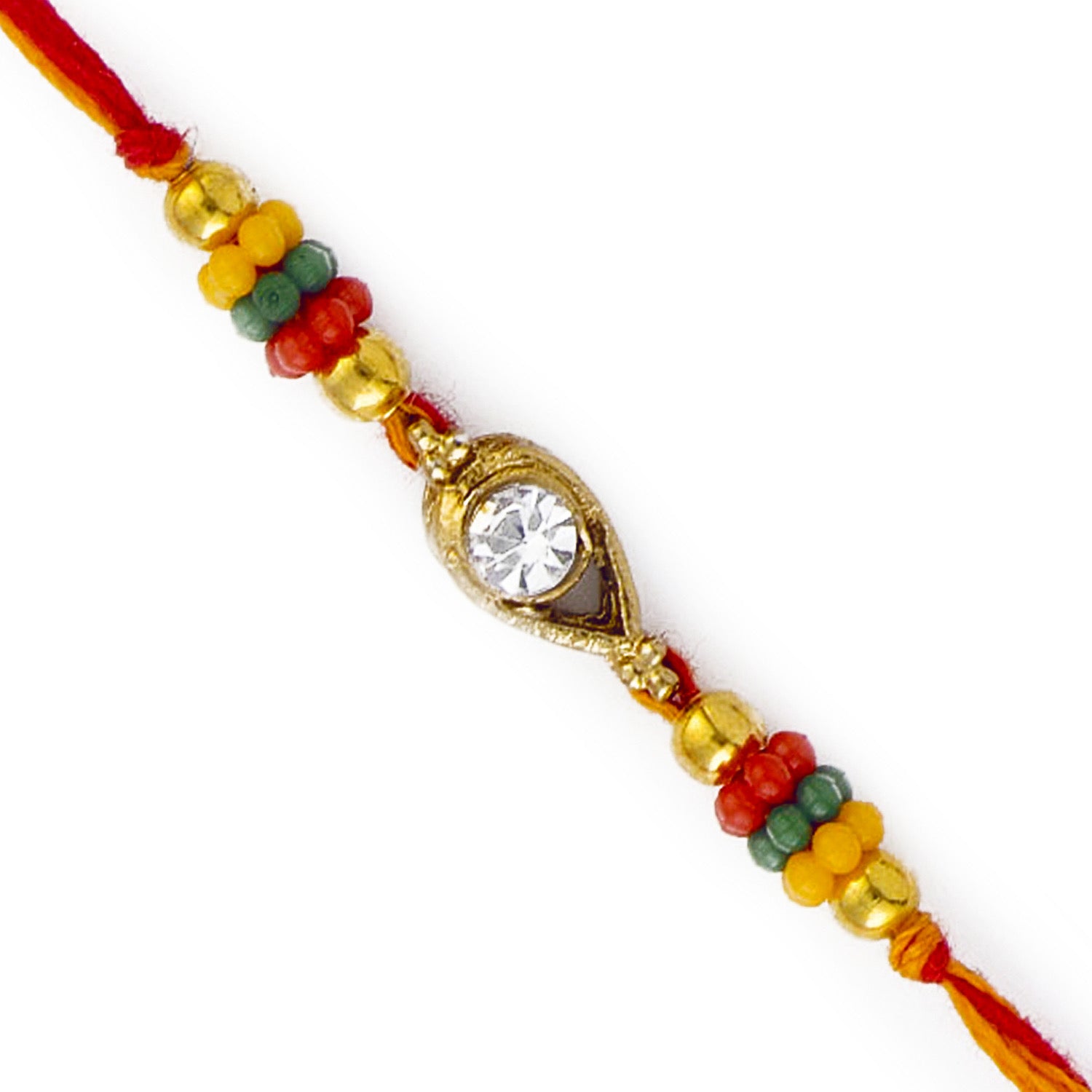 Aapno Rajasthan Crystal Mauli Rakhi with Colorful Beads - Default Title (PRS1725)