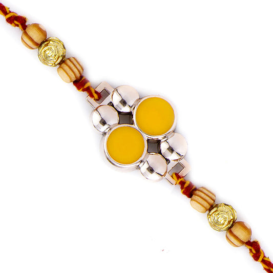 Aapno Rajasthan Colorful Mauli Rakhi with Silver & Yellow Stones - Default Title (PRS1726)