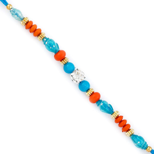 Aapno Rajasthan Blue & Orange Dual Shade Pretty Rakhi - Default Title (PRS1728)