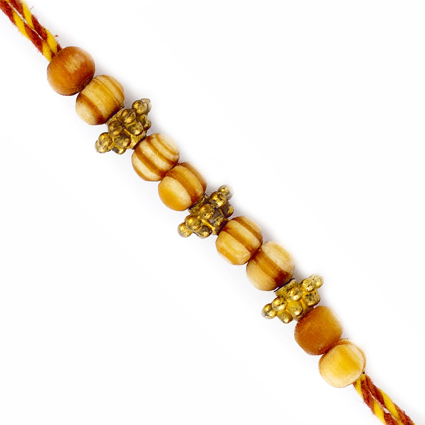 Golden & Brown Beads Mauli Rakhi - Default Title (PRS1732)