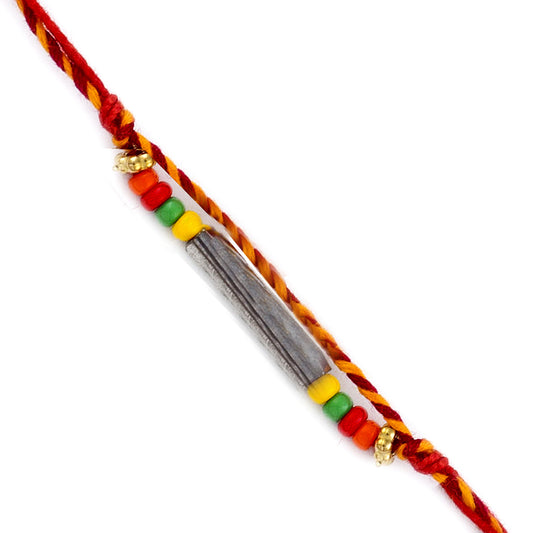 Aapno Rajasthan Centrified Colorful Beads Mauli Rakhi - Default Title (PRS1739)