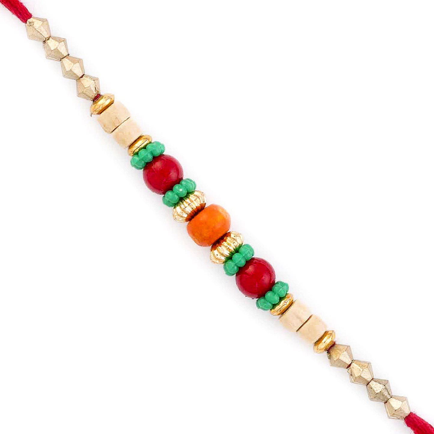 Aapno Rajasthan Multicolor Circular Beads Studded Thread Rakhi - Default Title (PRS1747)