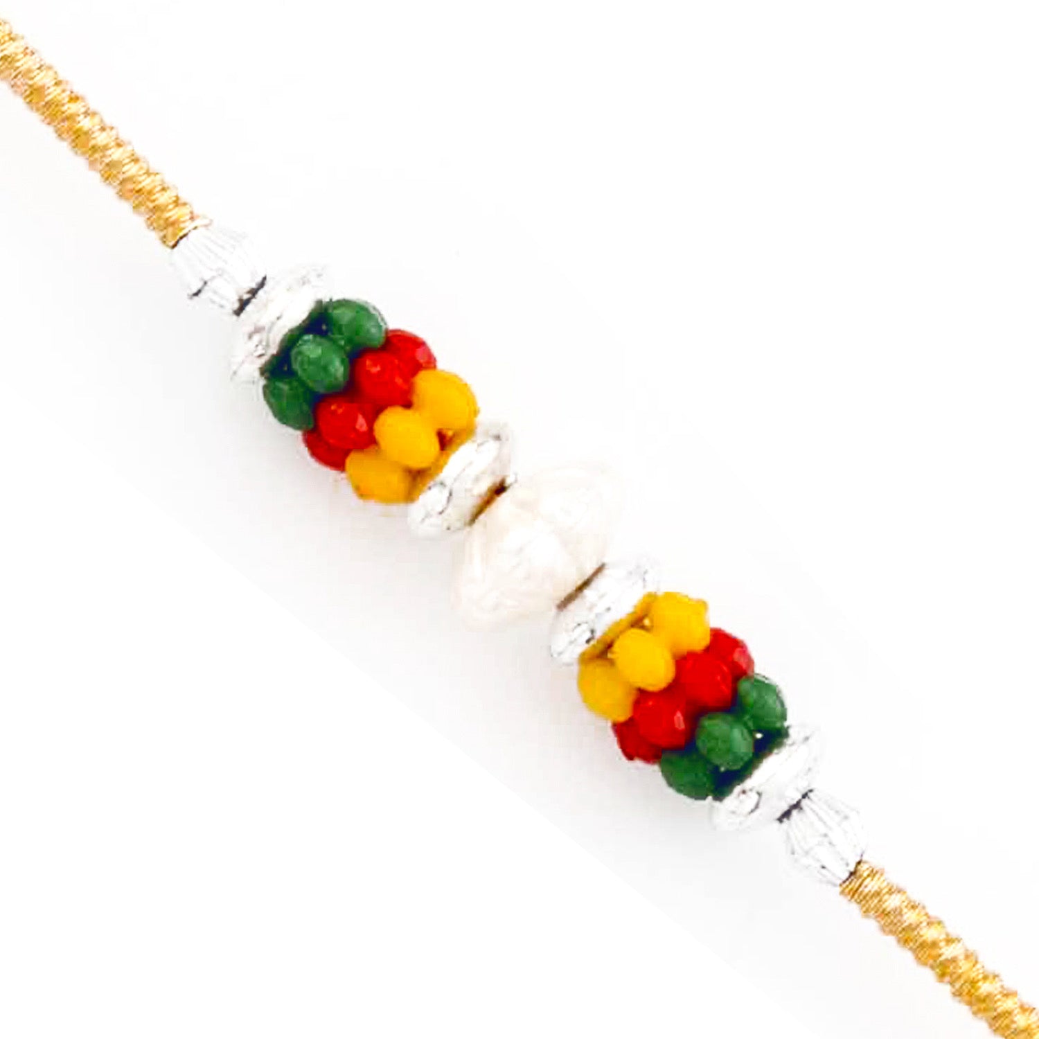 Aapno Rajasthan Multicolor Cluster Beads Thread Rakhi - Default Title (PRS1769)