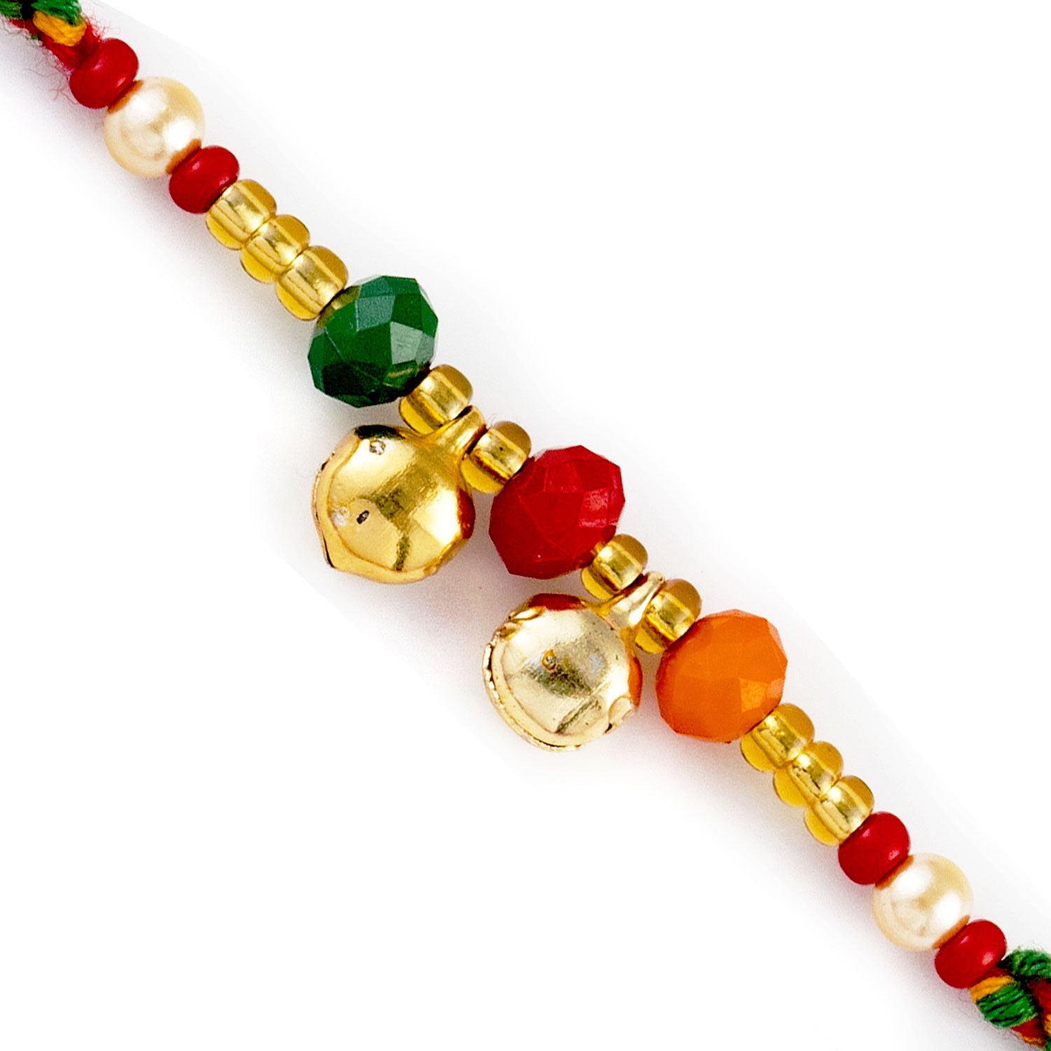 Aapno Rajasthan Colorful Beads Rakhi with Bell - Default Title (PRS1795)