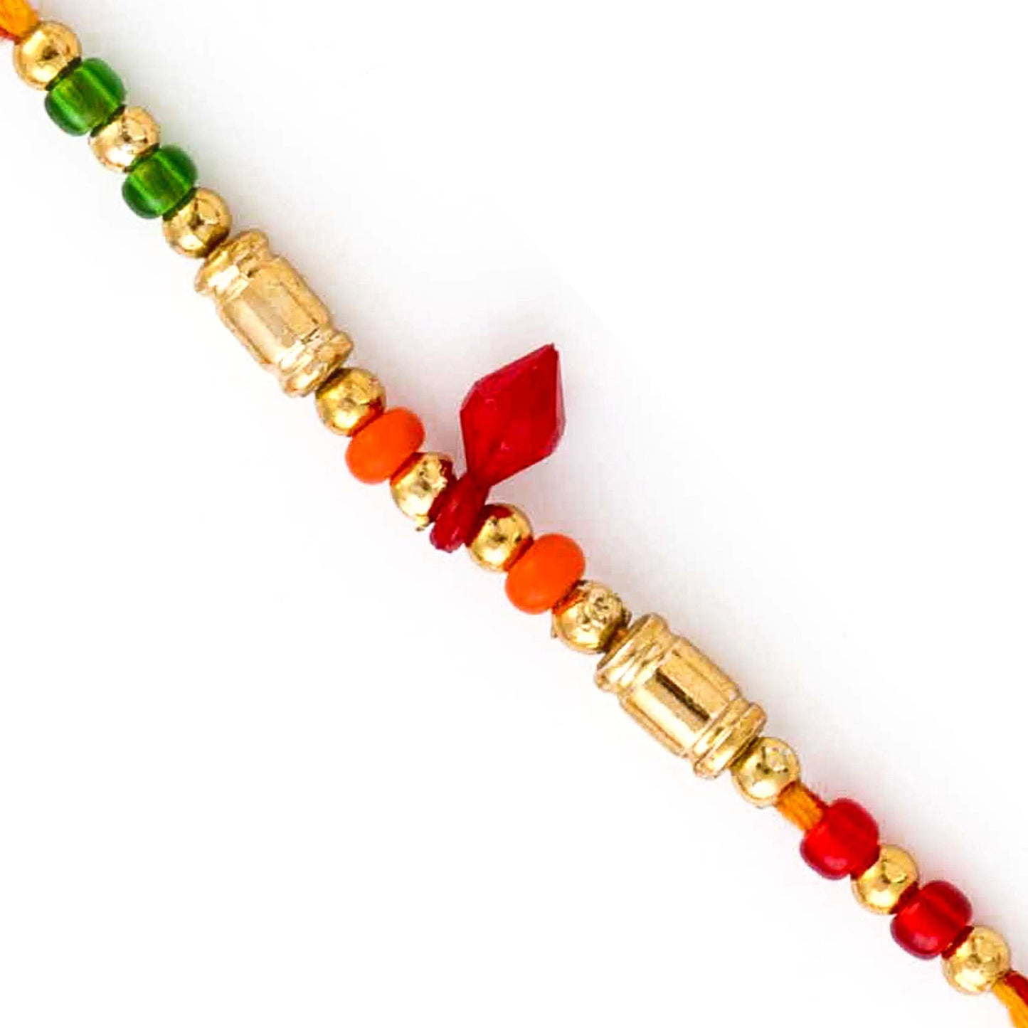 Aapno Rajasthan Multicolor Beads & Cylindrical Motif Thread Rakhi - Default Title (PRS18412)