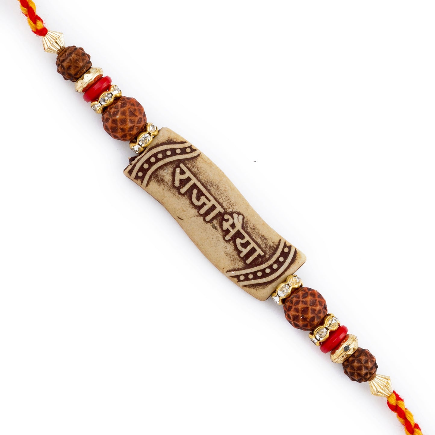 Aapno Rajasthan RAJA BHAIYA motif Beads Mauli Rakhi - Default Title (PRS18415)