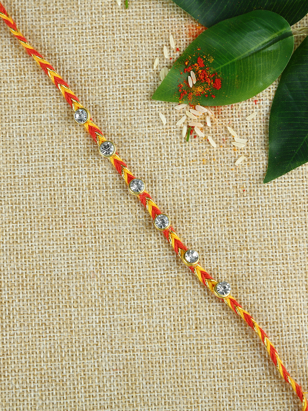 Handcrafted Mauli Rakhi with Sequenced Beads - Default Title (PRS21025)