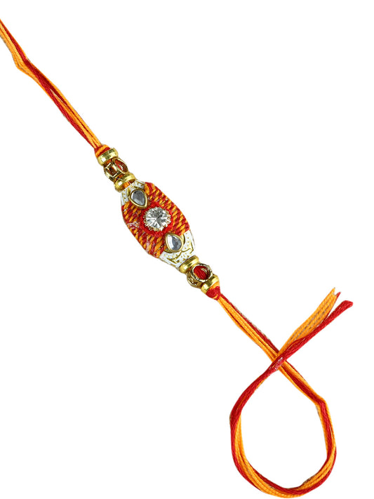 Traditional Rakhi Handcrafted from Mauli and Beads - Default Title (PRS21029)