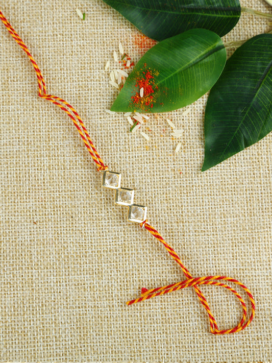 Handcrafted Mauli Rakhi with Diamond Beads - Default Title (PRS21034)