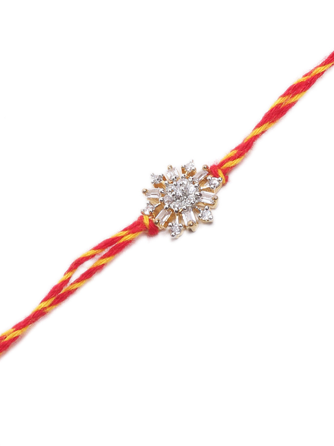 Traditional Diamond and Silver Beaded Mauli Rakhi - Default Title (PRS2166)