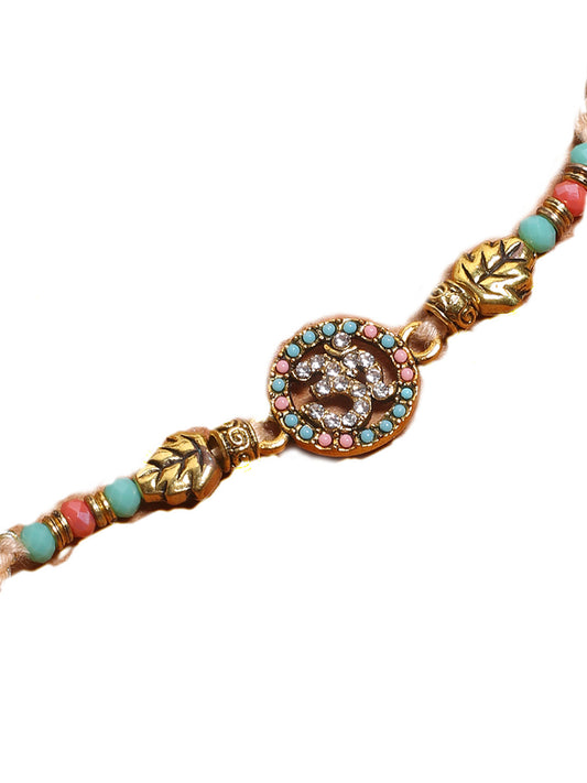 Diamond OM Rakhi with Colorful Beads - Default Title (PRS2183)