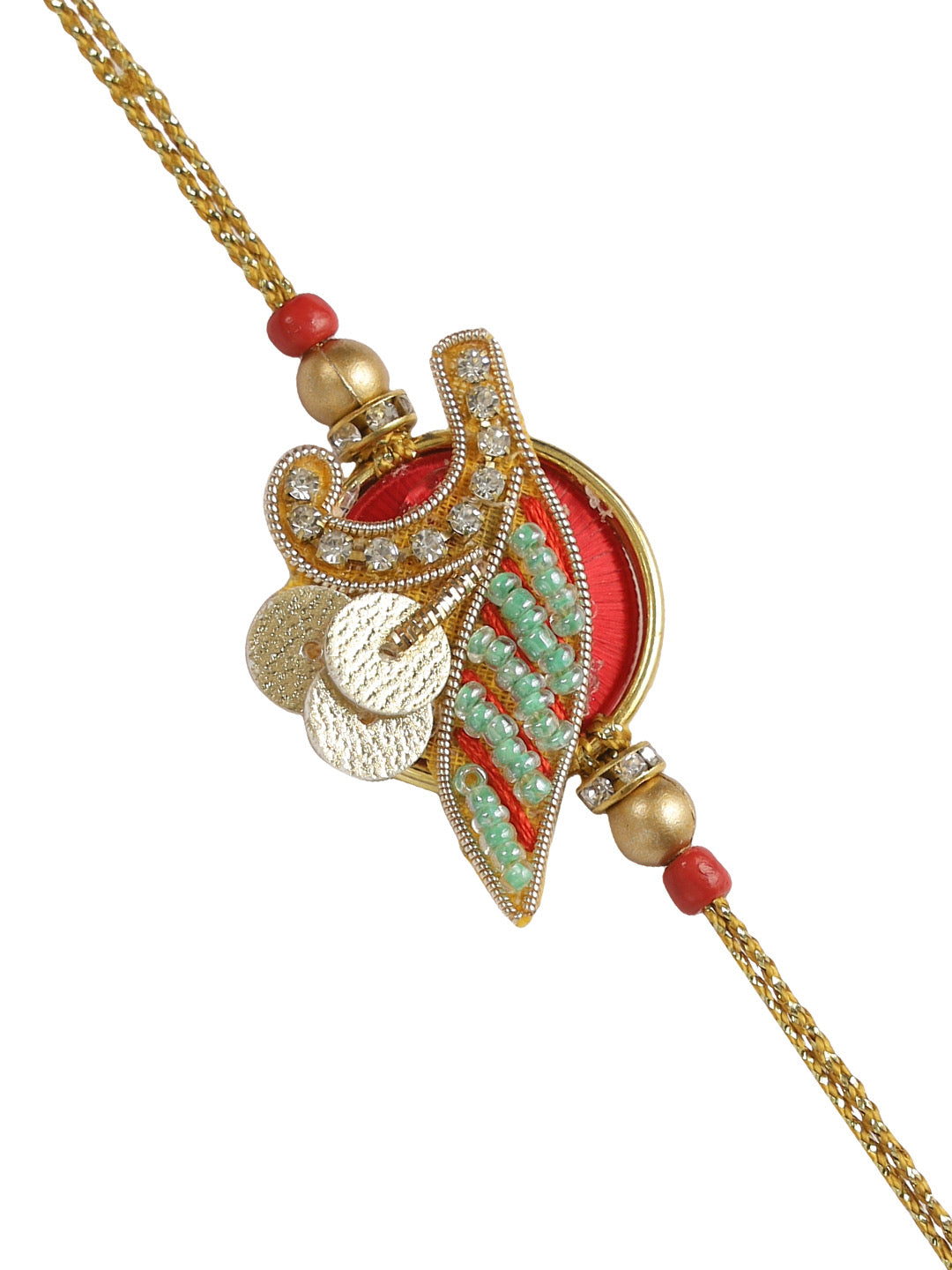 Leaf Petal Designer Zardosi Rakhi - Only Rakhi (PRS2204)