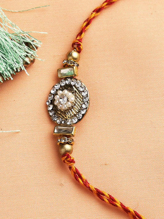 Handcrafted Designer Rakhi with Beads - Only Rakhi (PRS2215)