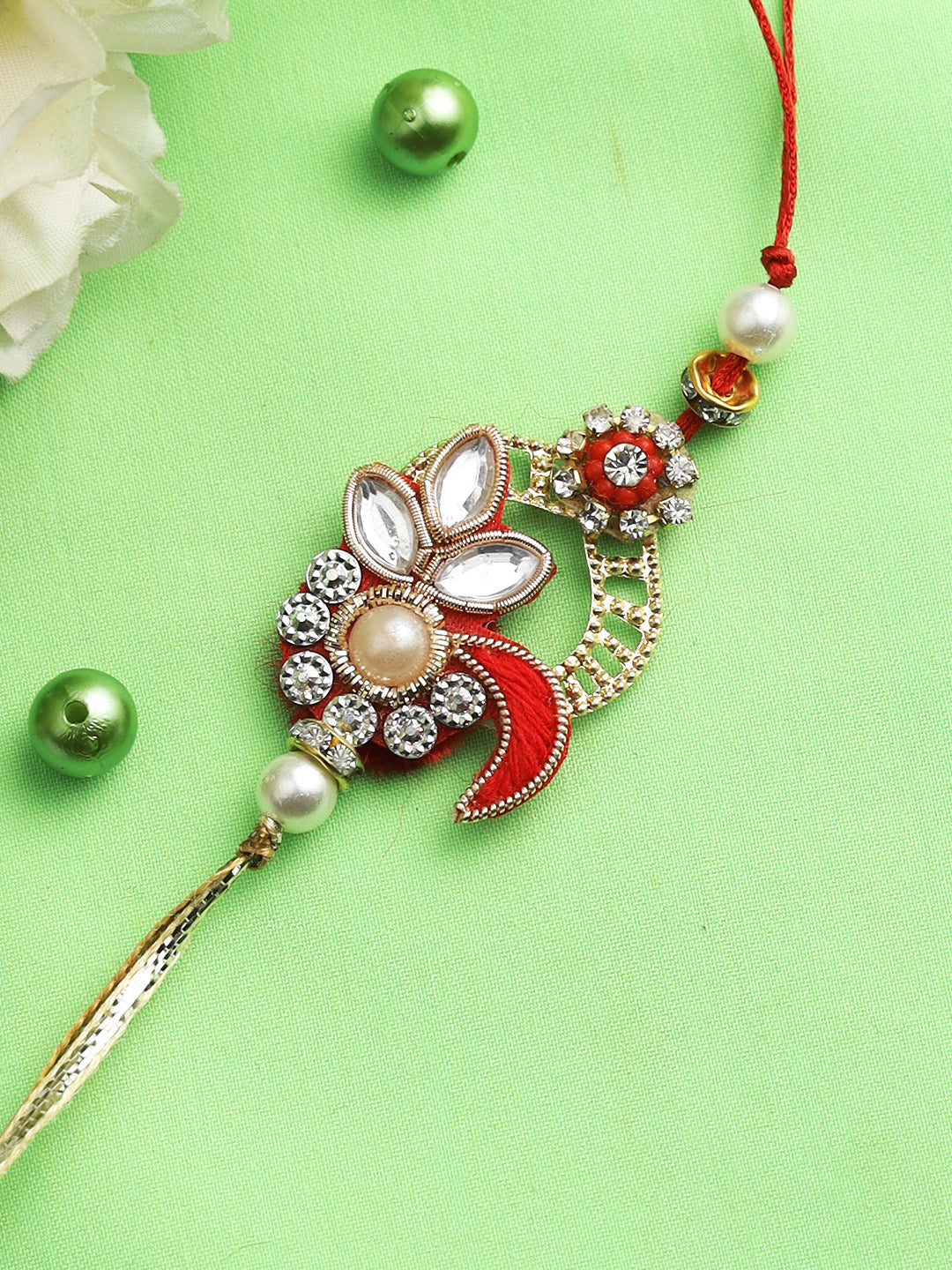 Artistic Kundan Embedded Rakhi - Only Rakhi (PRS2217)