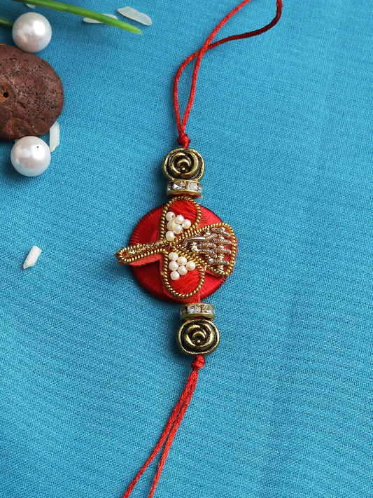 Stylish Tulip Zardosi Rakhi - Only Rakhi (PRS2218)