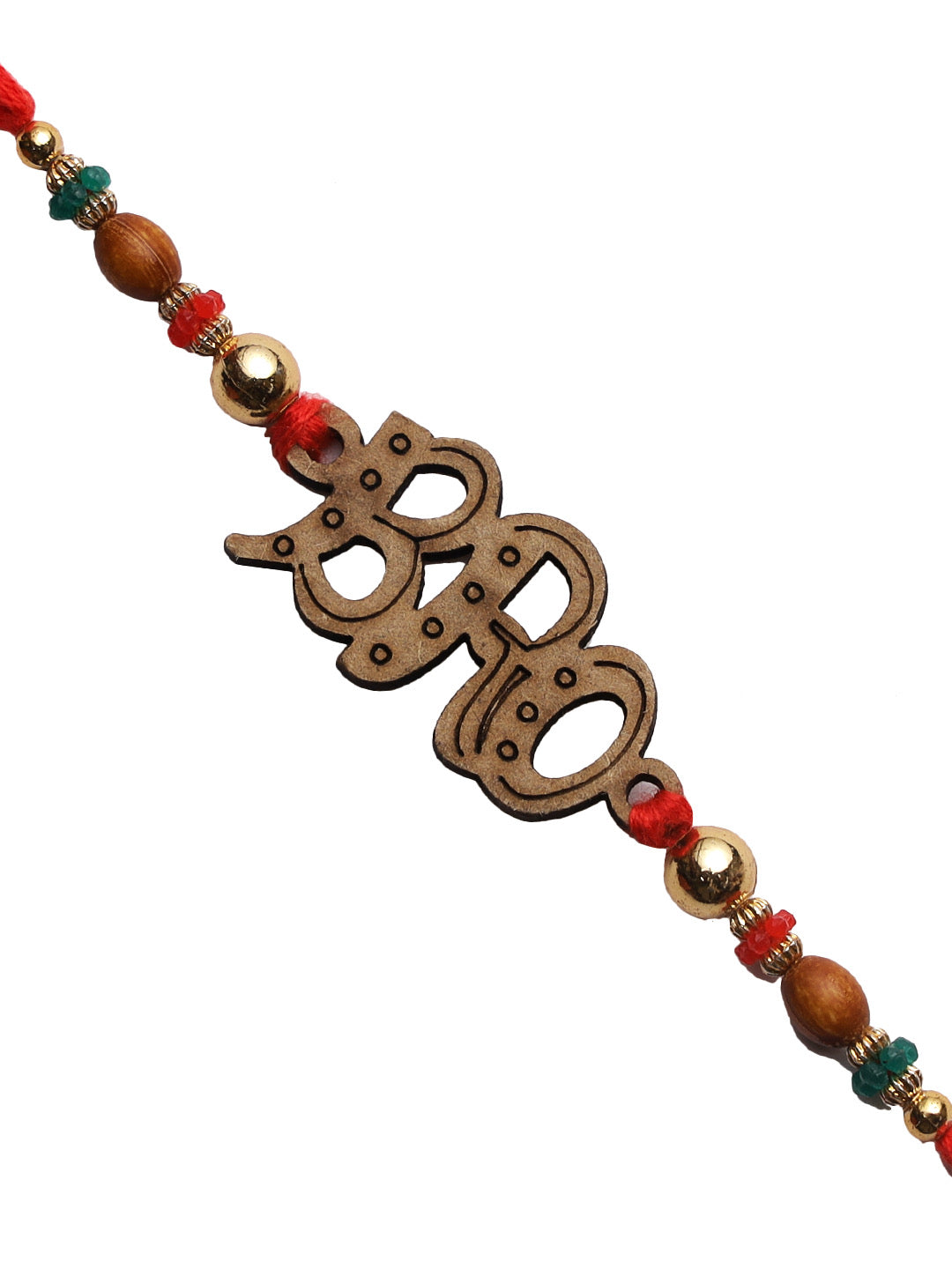 Laser Cut BRO Rakhi with Golden Beads - Only Rakhi (PRS2232)