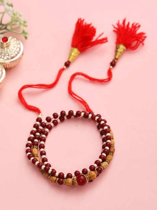 Bracelete Style Rudraksh Rakhi - Only Rakhi (PRS2244)