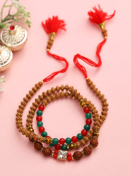 Bracelete Style Rudraksh Rakhi - Only Rakhi (PRS2245)