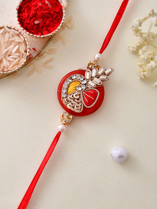 Sequin and Kundan Embellished Resin Based Rakhi - Only Rakhi (PRS2309)