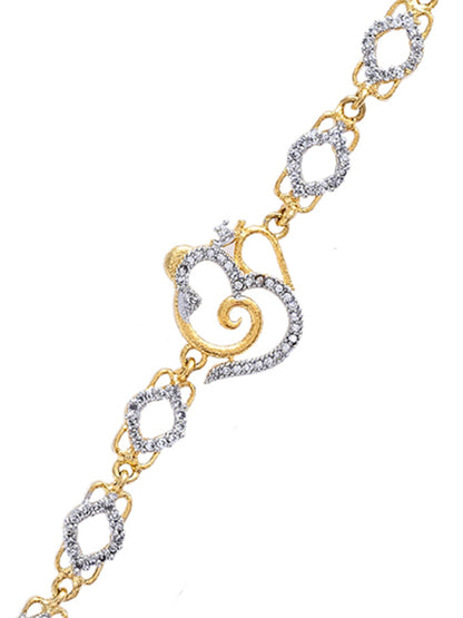 Gold Plated Om Engraved Majestic Bracelet Rakhi - Only Rakhi (PRS23101)