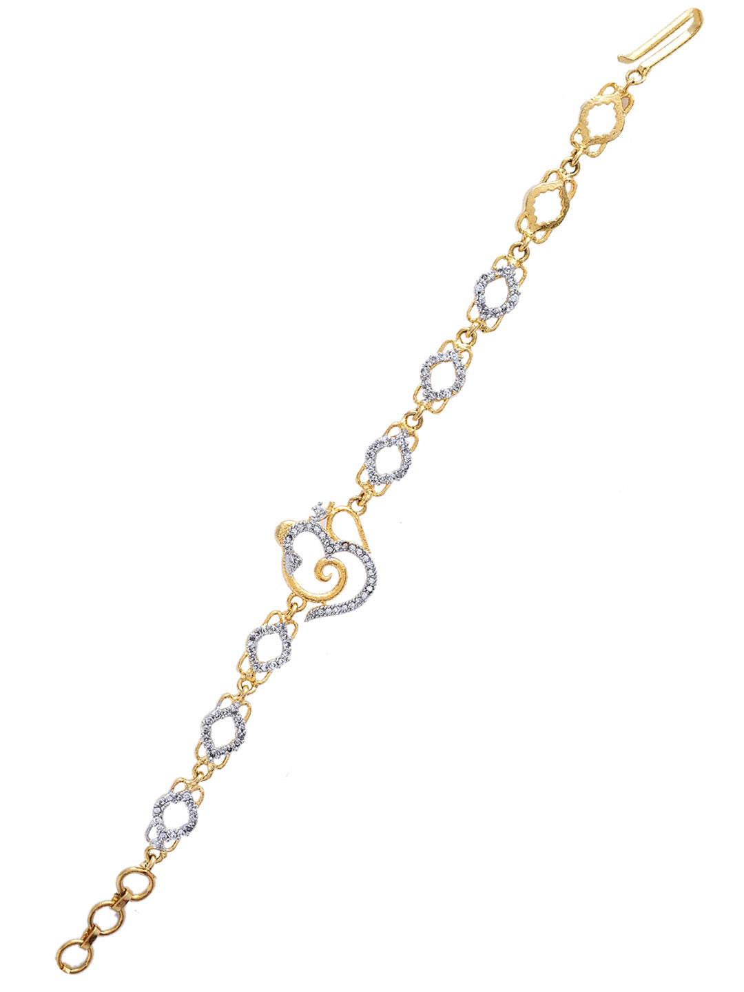 Gold Plated Om Engraved Majestic Bracelet Rakhi - Only Rakhi (PRS23101)