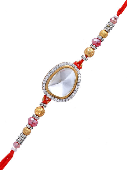 Swarovski Studded Handcrafted Scarlet Rakhi - Only Rakhi (PRS23104)