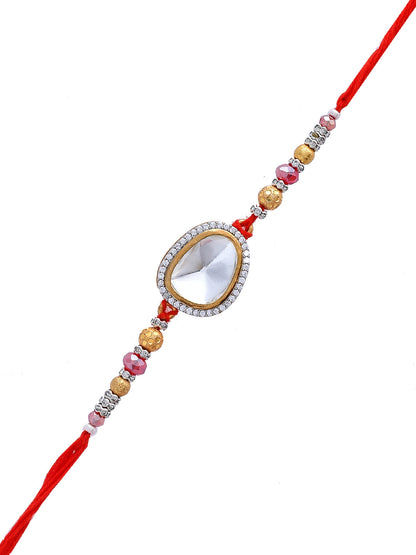 Swarovski Studded Handcrafted Scarlet Rakhi - Only Rakhi (PRS23104)