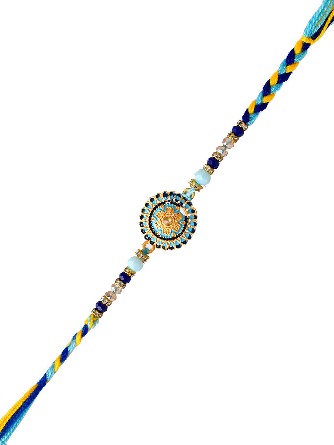 Ceramic Enamled & Handcrafted Beaded Royal Rakhi - Only Rakhi (PRS23109)