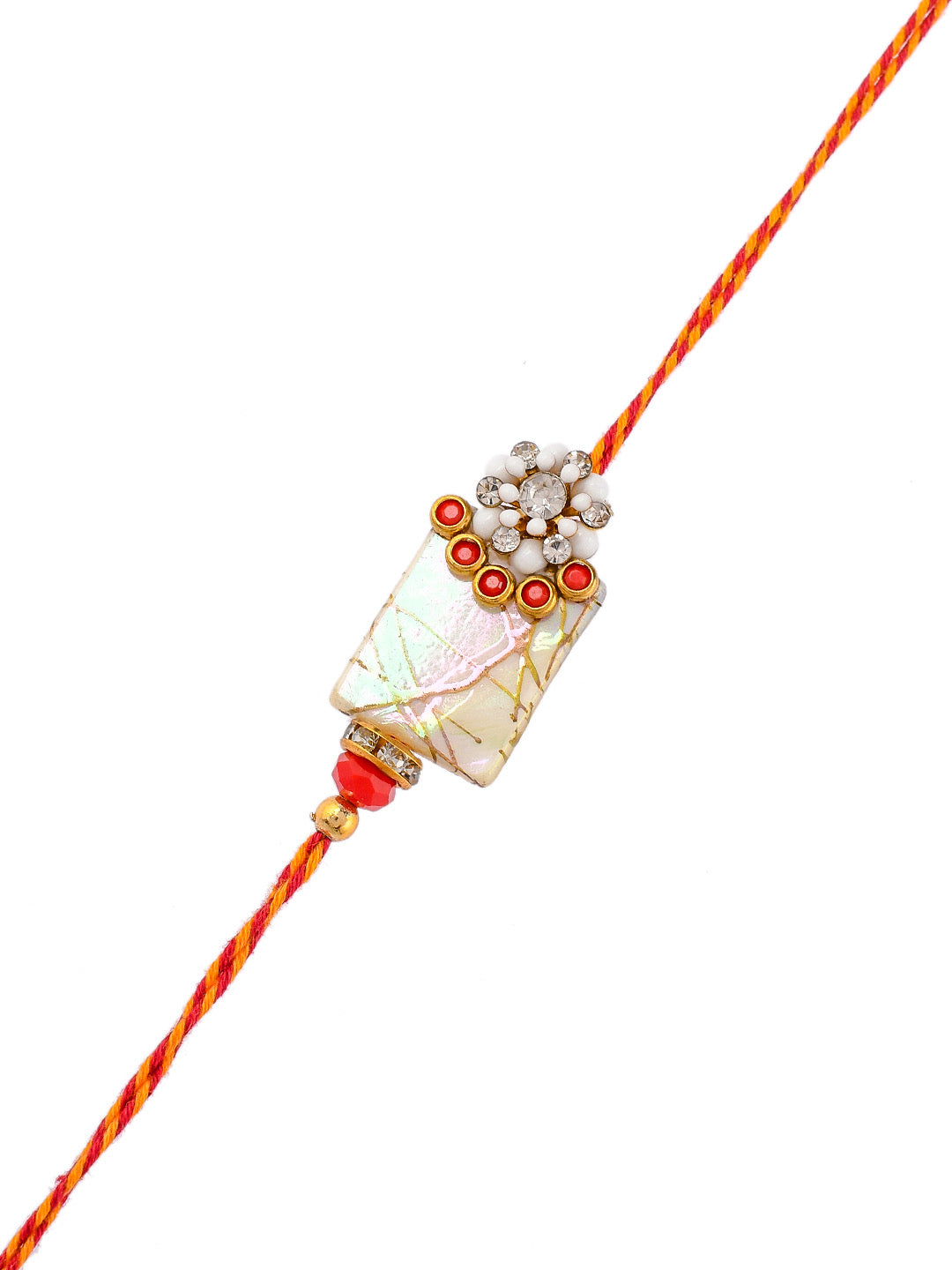 Beads Woven Enameled Elegant Resin Rakhi - Only Rakhi (PRS2311)