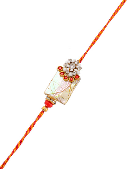 Beads Woven Enameled Elegant Resin Rakhi - Only Rakhi (PRS2311)
