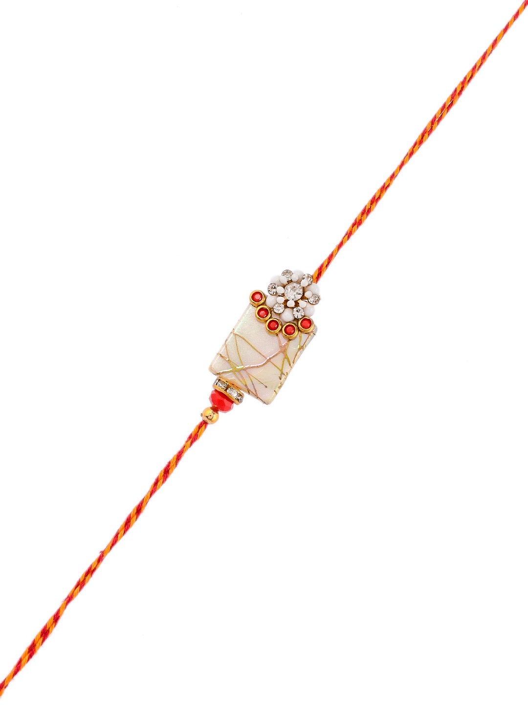 Beads Woven Enameled Elegant Resin Rakhi - Only Rakhi (PRS2311)
