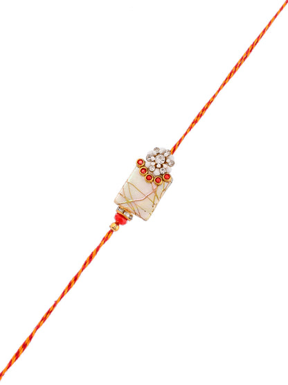 Beads Woven Enameled Elegant Resin Rakhi - Only Rakhi (PRS2311)
