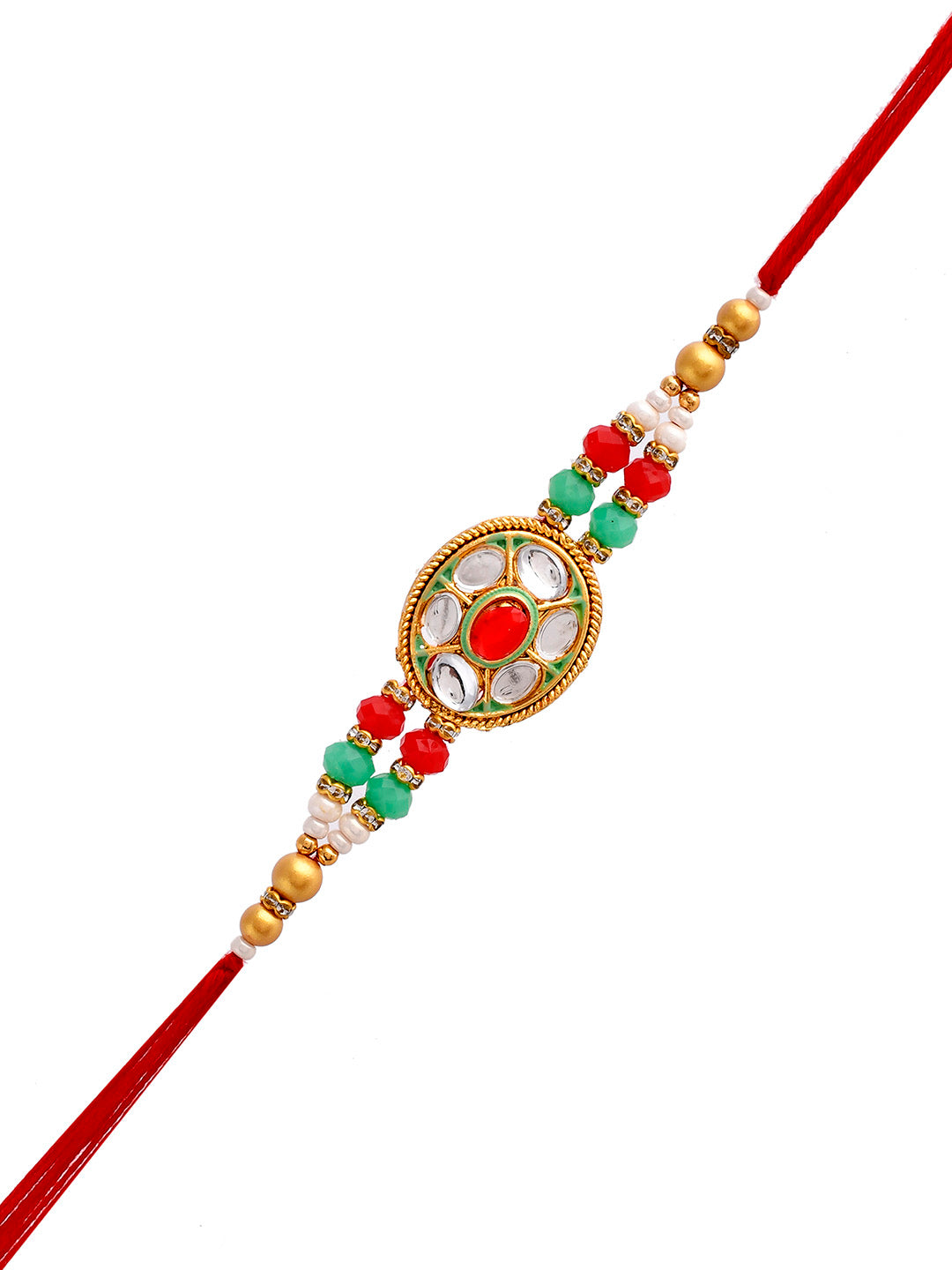 Kundan & Ruby Crafted Royal Bhaiya Rakhi - Only Rakhi (PRS23118)