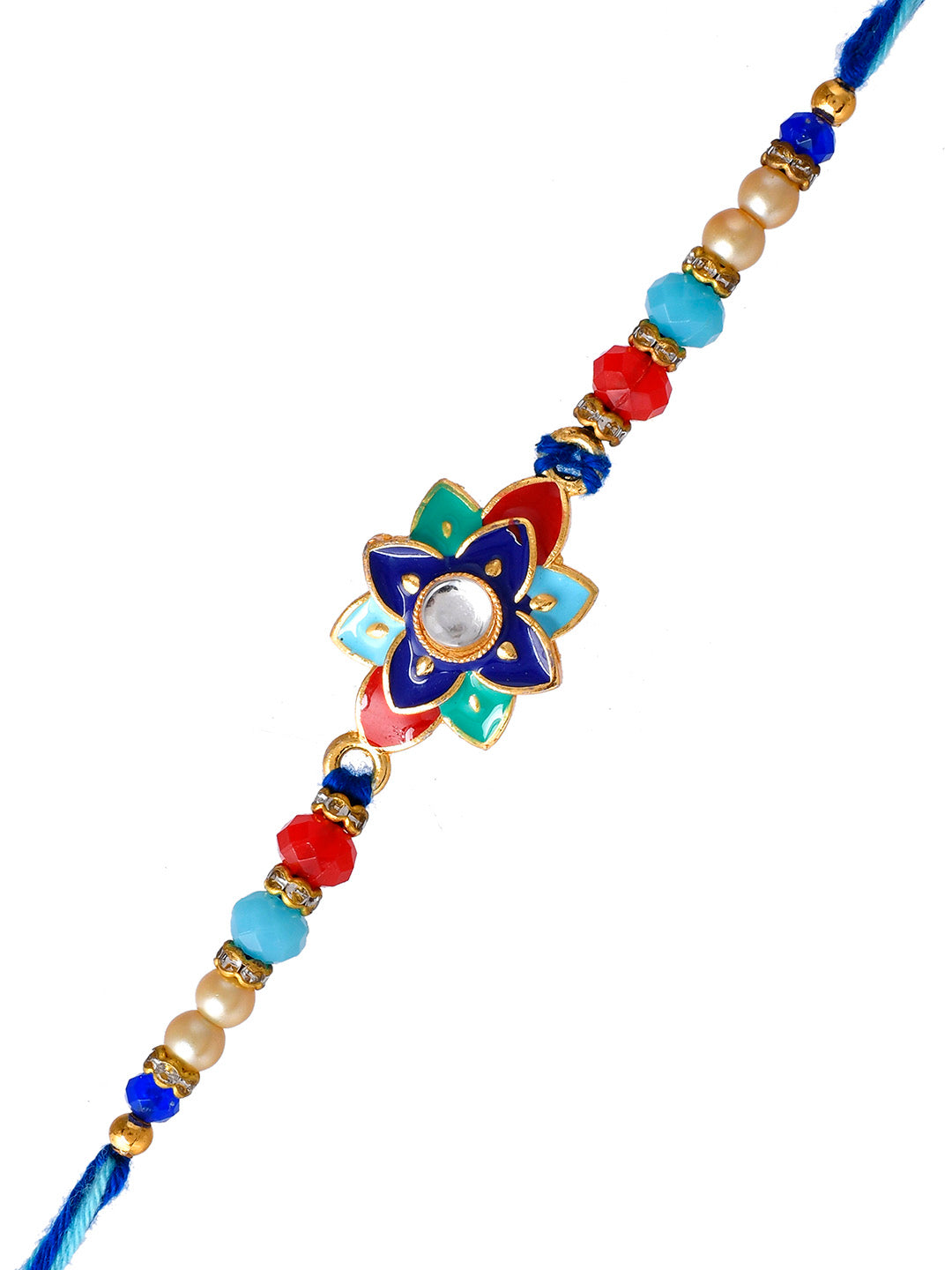 Multi-Coloured Beads & Ceramic Enamled Vibrant Rakhi - Only Rakhi (PRS23130)