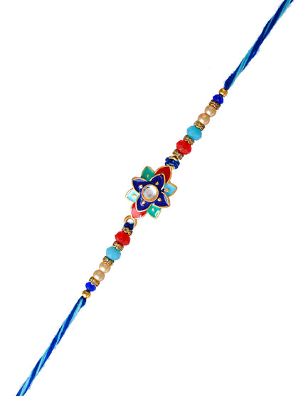 Multi-Coloured Beads & Ceramic Enamled Vibrant Rakhi - Only Rakhi (PRS23130)