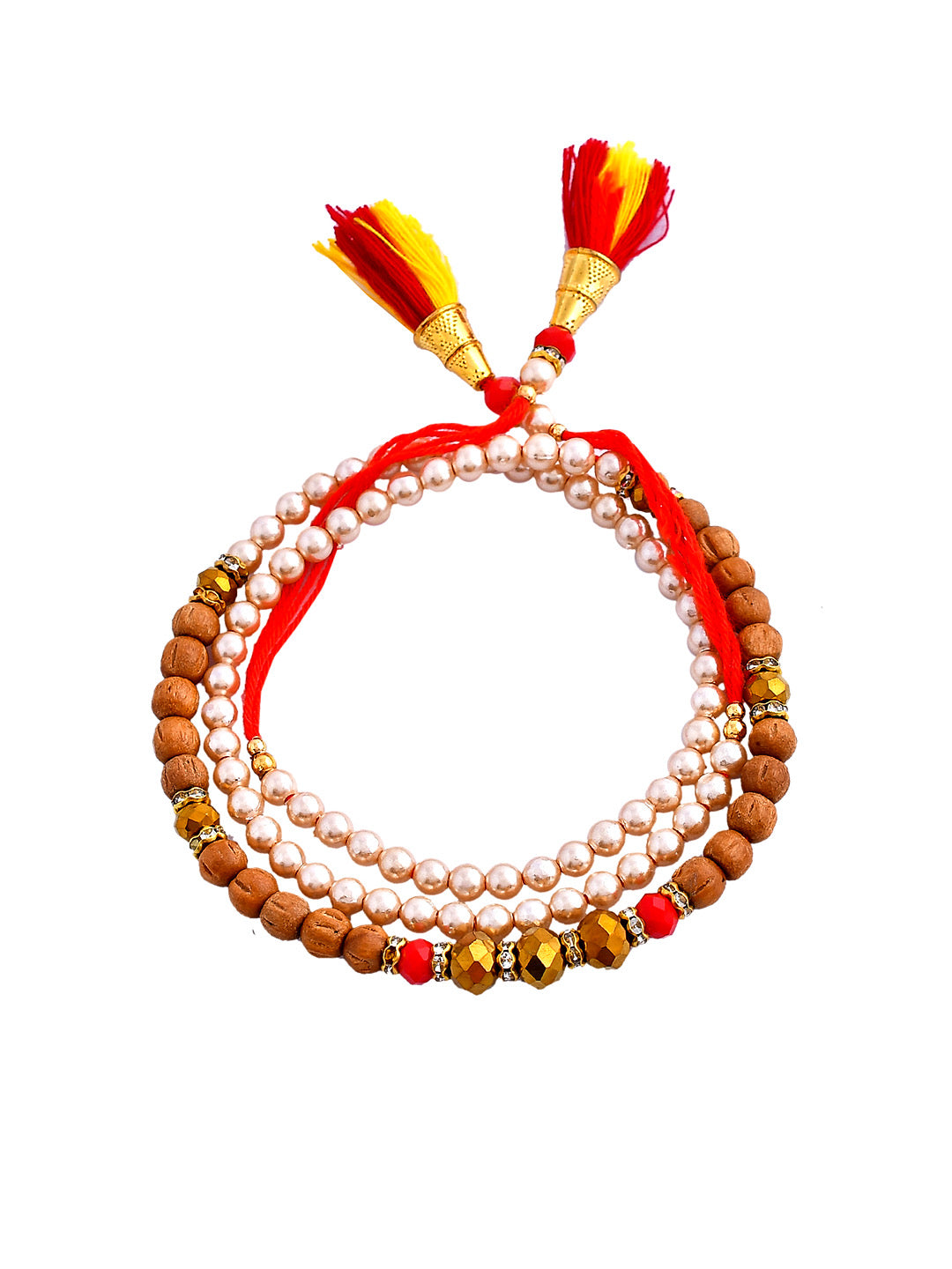 Beads Woven Charming Traditional Bracelet Rakhi - Only Rakhi (PRS23138)