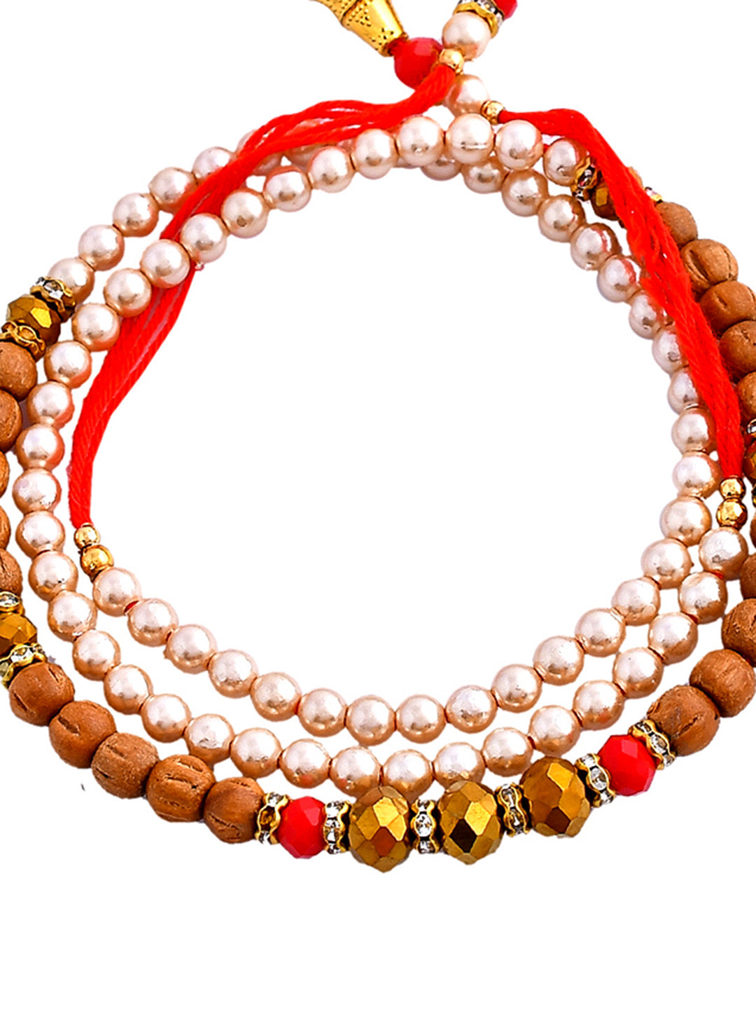 Beads Woven Charming Traditional Bracelet Rakhi - Only Rakhi (PRS23138)