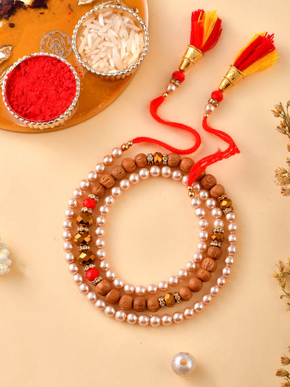 Beads Woven Charming Traditional Bracelet Rakhi - Only Rakhi (PRS23138)