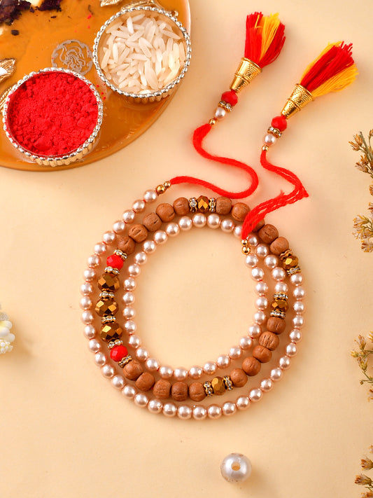 Beads Woven Charming Traditional Bracelet Rakhi - Only Rakhi (PRS23138)