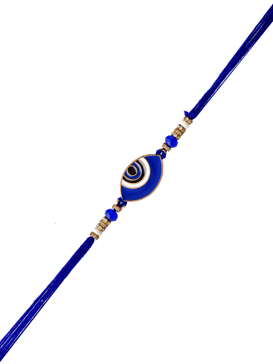 Ceramic Enamled Indigo Nazar Rakshak Rakhi - Only Rakhi (PRS23141)