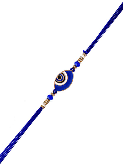 Ceramic Enamled Indigo Nazar Rakshak Rakhi - Only Rakhi (PRS23141)