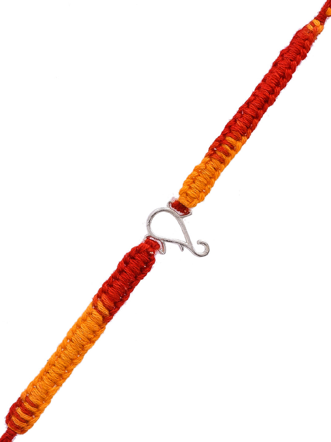 Red Ombre 925 Sterling Silver Ganesha Element Rakhi - Only Rakhi (PRS23142)