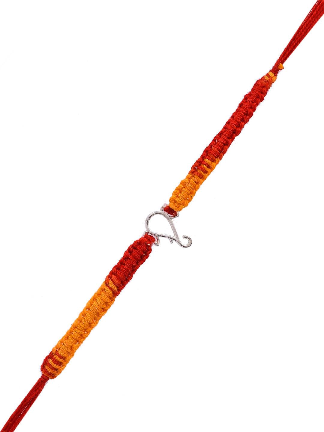 Red Ombre 925 Sterling Silver Ganesha Element Rakhi - Only Rakhi (PRS23142)