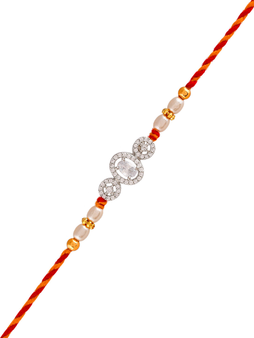 Diamond Looked & Pearl Finished Exquisite Rakhi - Only Rakhi (PRS23179)