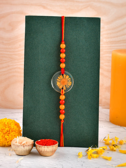 Real Dried Flower Resin Elegant Rakhi - Only Rakhi (PRS23182)